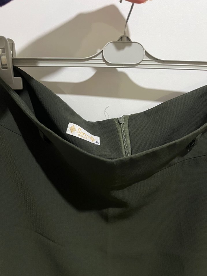 Kadın Haki Uzun Drapeli Etek - Görsel 2