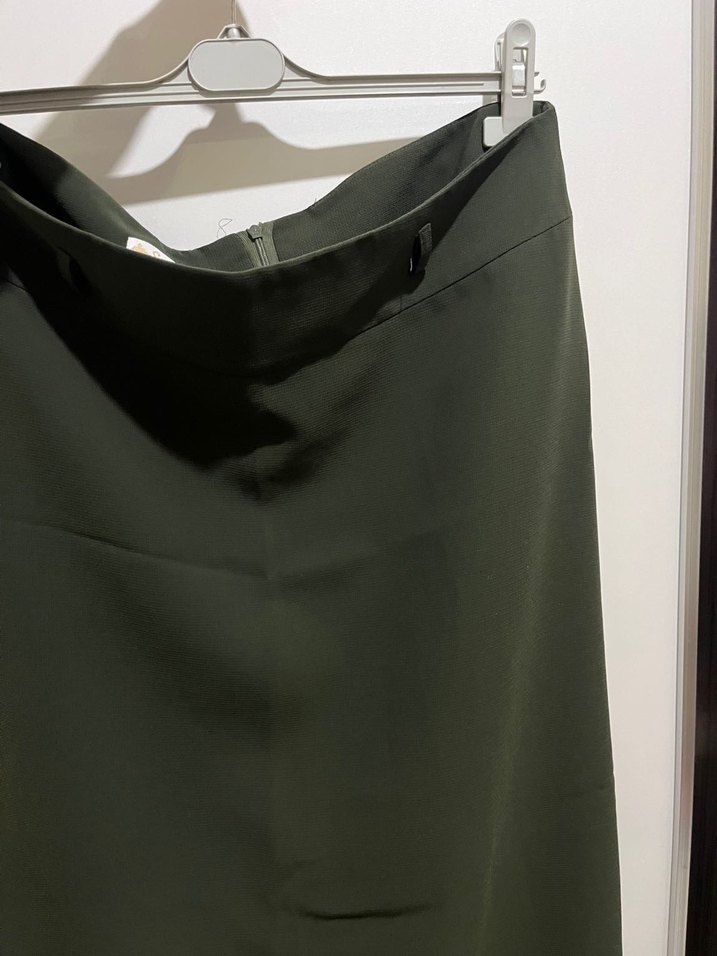 Kadın Haki Uzun Drapeli Etek - Görsel 4