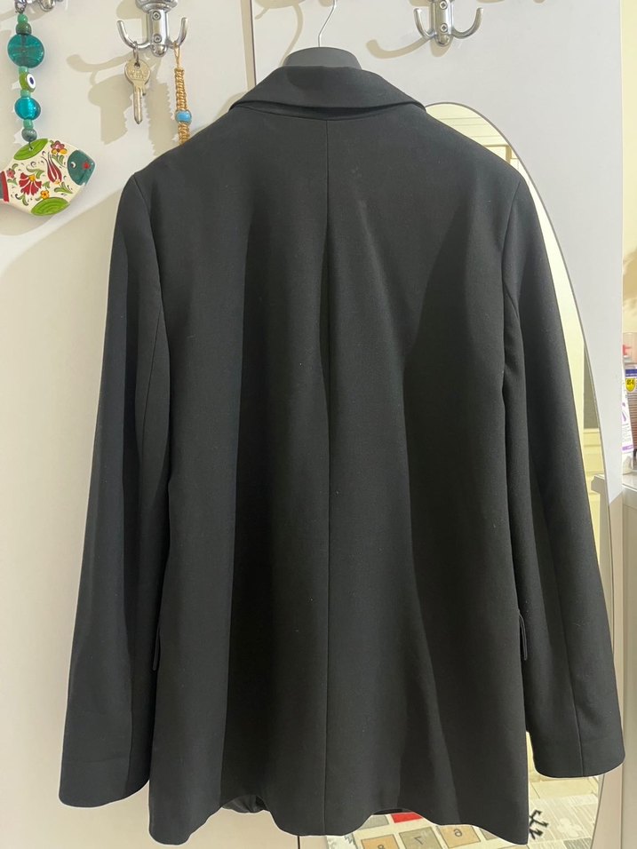 Siyah Düğmeli Kadın Blazer Ceket - Görsel 2