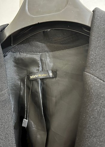 Düğmeli Siyah Mini Kadın Blazer Ceket - Görsel 2