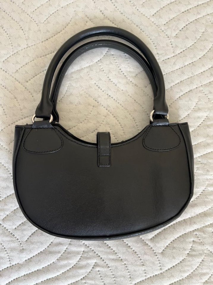 Klasik Siyah Deri Kadın Çanta - Görsel 2