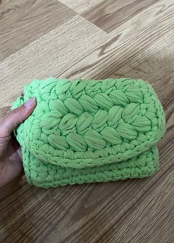 Örgü Kadın El Çantası Yeşil - Görsel 2