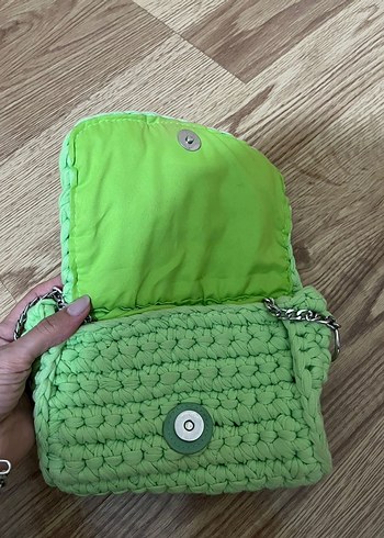 Örgü Kadın El Çantası Yeşil - Görsel 3