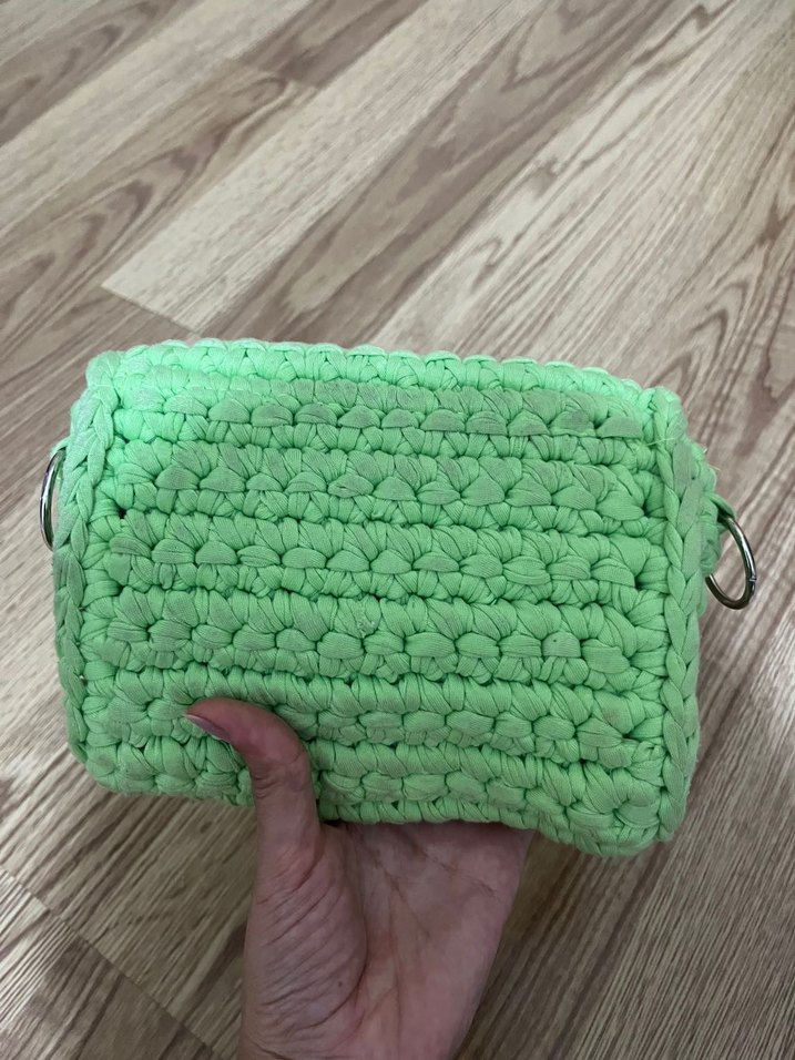 Örgü Kadın El Çantası Yeşil - Görsel 4