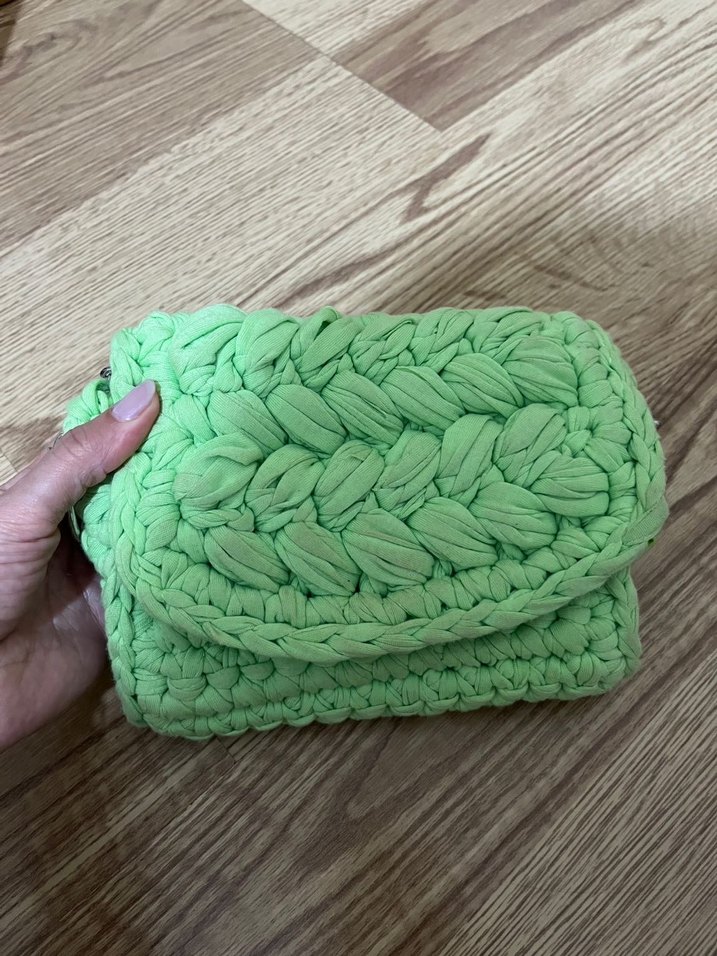 Örgü Kadın El Çantası Yeşil - Görsel 2