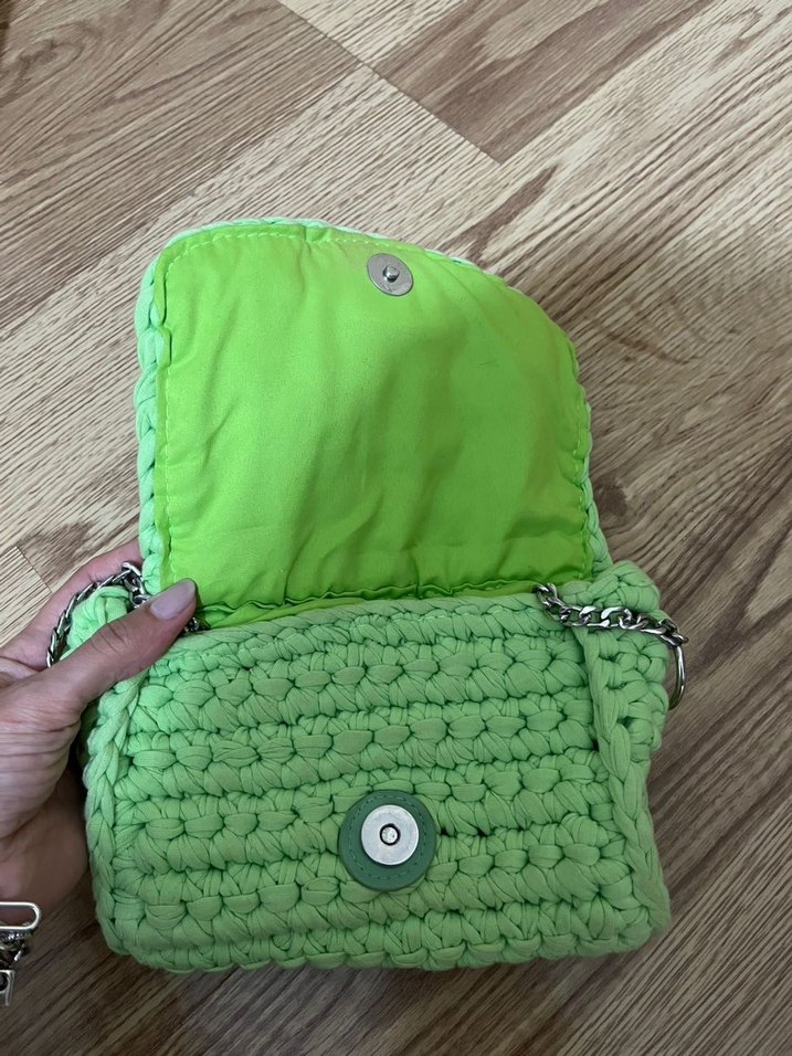 Örgü Kadın El Çantası Yeşil - Görsel 3
