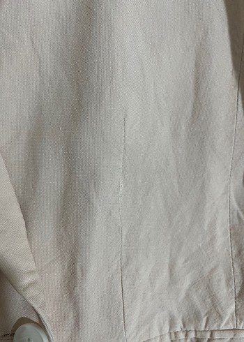 Bej Kadın Keten Kumaş Düğmeli Blazer - Görsel 7