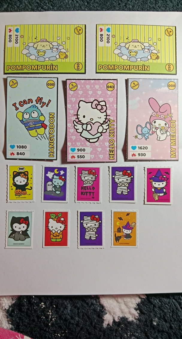 Mor Kuromi Ve Hello Kitty Figür Kart Seti - Görsel 3