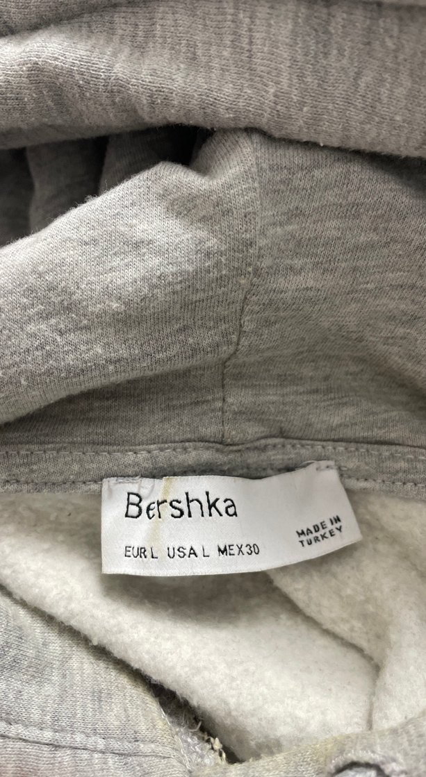 bershka Gri Kapüşonlu Fermuarlı Kadın Sweatshirt - Görsel 3