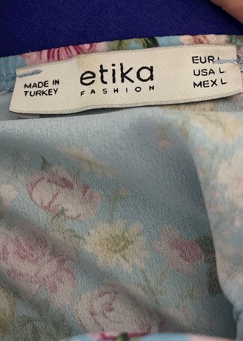 Mavi Çiçekli Volanlı Mini Elbise - Görsel 3