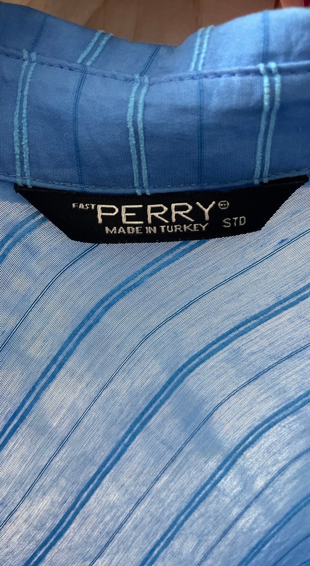 Mavi Düğmeli Salaş Gömlek - Görsel 3