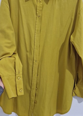 Yağ yeşili Uzun Kollu Kadın Gömlek - Görsel 2