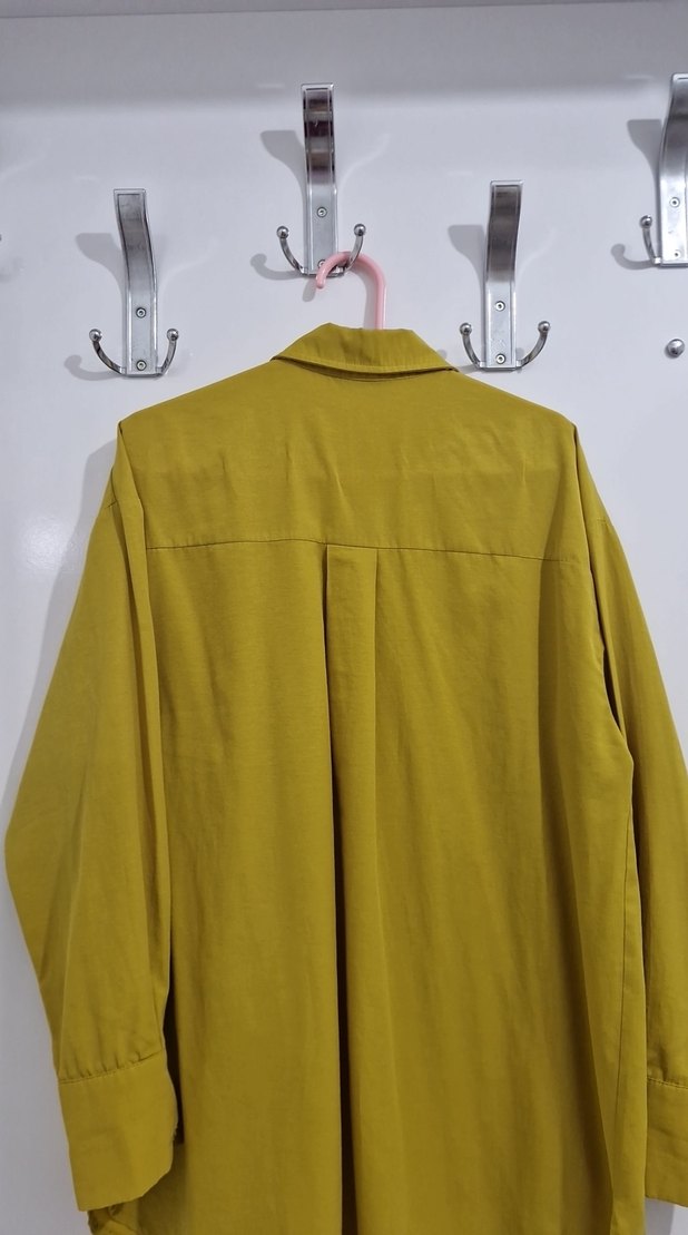 Yağ yeşili Uzun Kollu Kadın Gömlek - Görsel 4