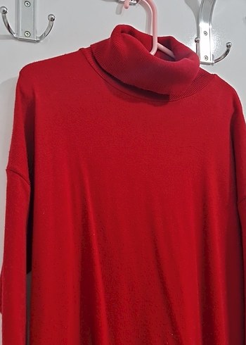 Kırmızı boğazlı tunik triko - Görsel 2