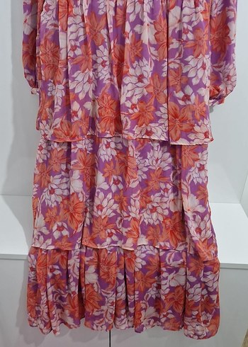 Uzun Bohem Çiçek Desenli Elbise - Görsel 4