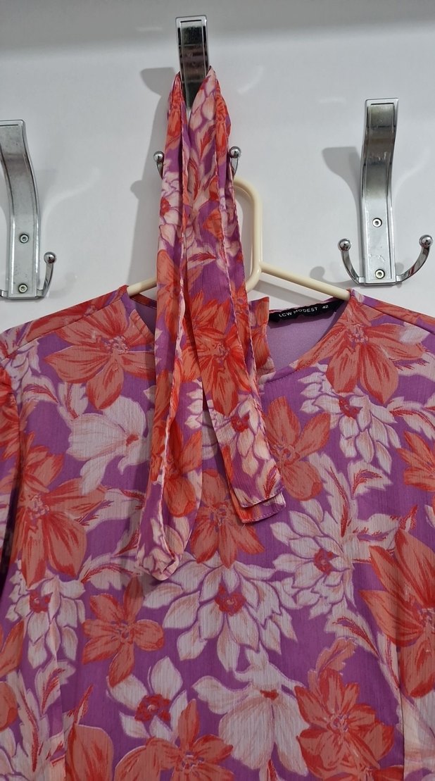 Uzun Bohem Çiçek Desenli Elbise - Görsel 3