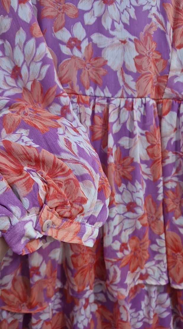 Uzun Bohem Çiçek Desenli Elbise - Görsel 5