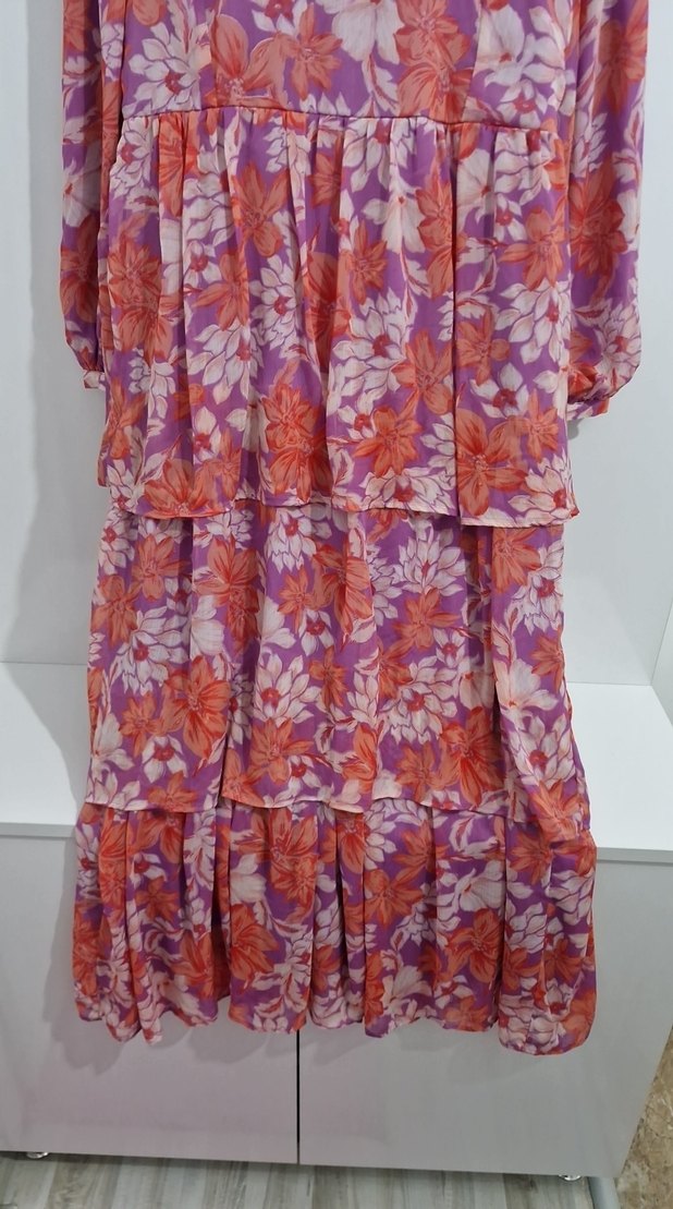 Uzun Bohem Çiçek Desenli Elbise - Görsel 4