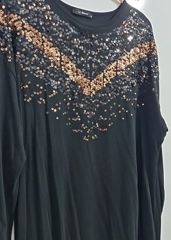 pullu Siyah Uzun Kollu penye tunik - Görsel 3