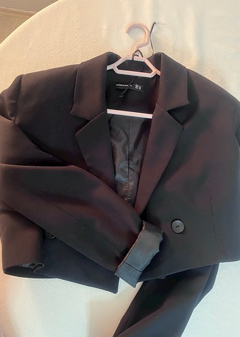 Düğmeli Siyah Kadın Blazer Ceket - Görsel 3