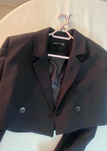 Düğmeli Siyah Kadın Blazer Ceket - Görsel 2