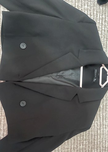 Düğmeli Siyah Kadın Blazer Ceket - Görsel 5