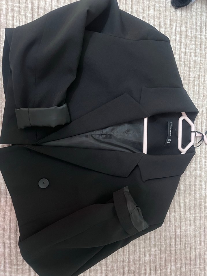 Düğmeli Siyah Kadın Blazer Ceket - Görsel 4