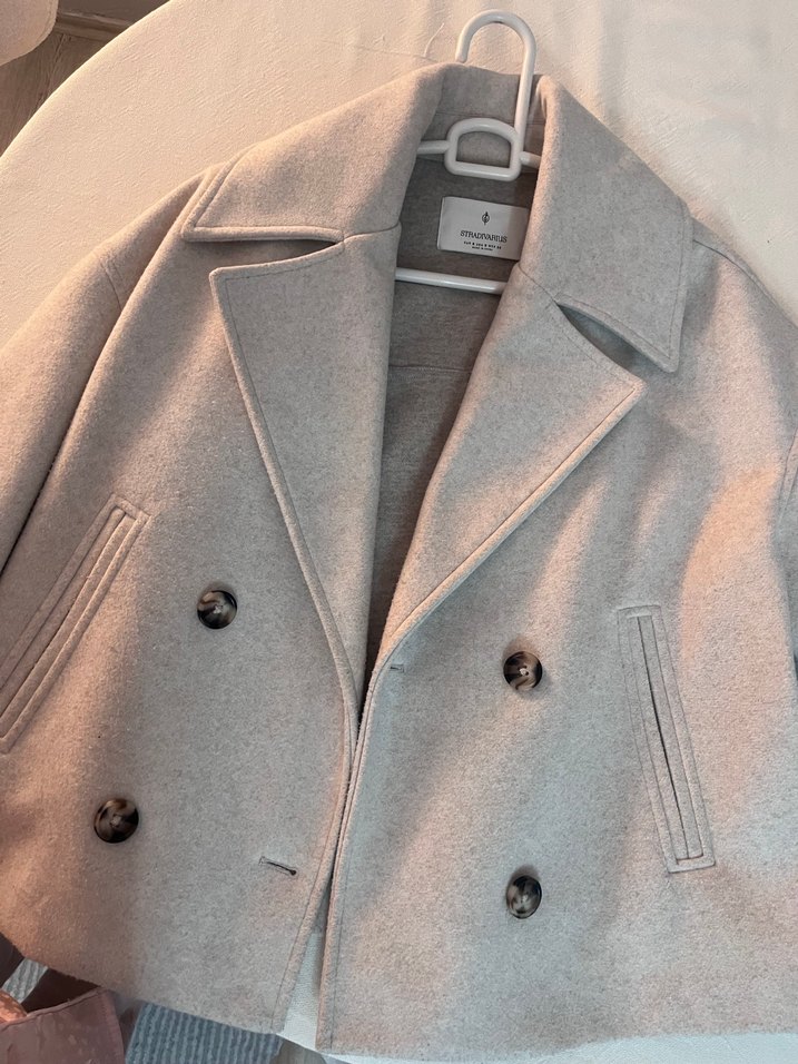 Bej Midi Kadın Yün Palto, Düğmeli, Normal Kesim - Görsel 2