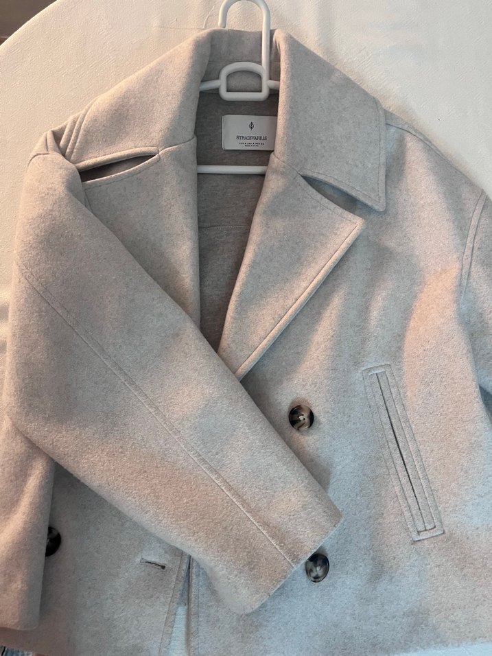 Bej Midi Kadın Yün Palto, Düğmeli, Normal Kesim - Görsel 3