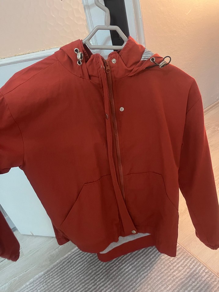 Kadın Parlak Kırmızı Midi Ceket - Görsel 3