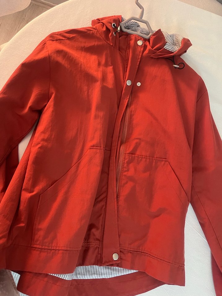 Kadın Parlak Kırmızı Midi Ceket - Görsel 2