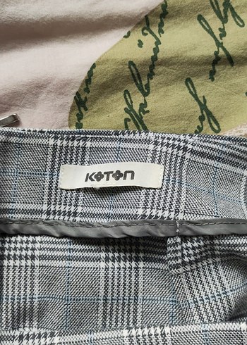 Gri Ekose Mini Etek - Görsel 3