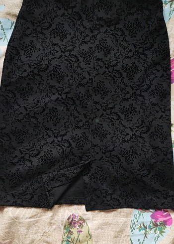 Kadife Desenli Siyah Gotik Kalem Etek - Görsel 2