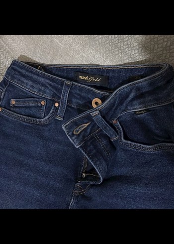 Lacivert Normal Boy Kadın Denim Pantolon bel 25 - Görsel 2