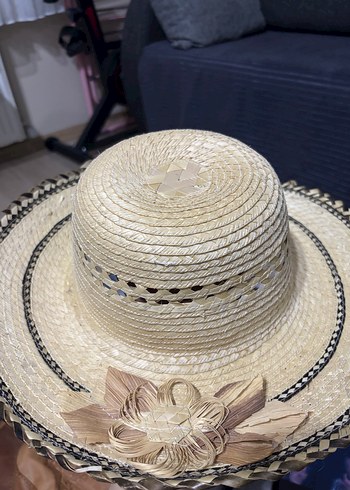 Bej Fırfırlı Bohem Kadın Şapka - Görsel 2