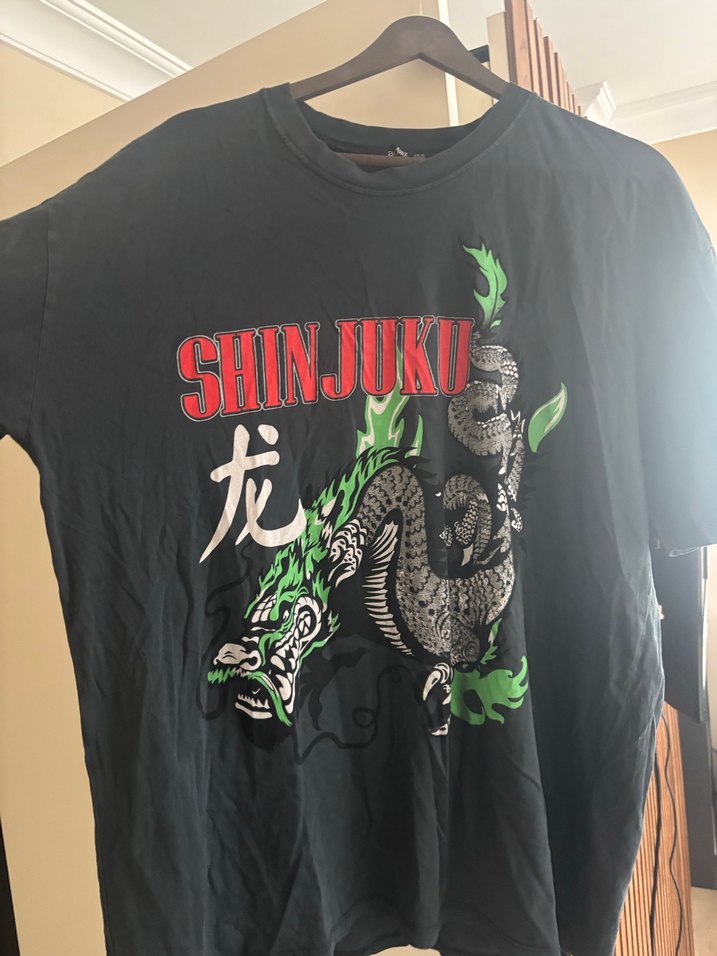 Siyah Baskılı Tişörtü, Kısa Kollu, Gevşek Kesim - Görsel 2