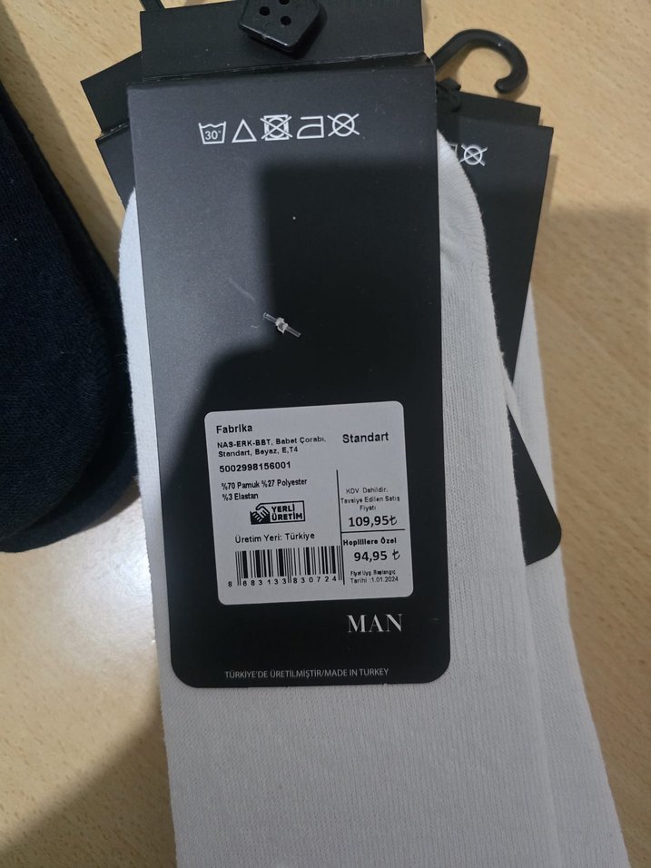 Erkek Beyaz Mini Çorap - Fabrika - Görsel 2