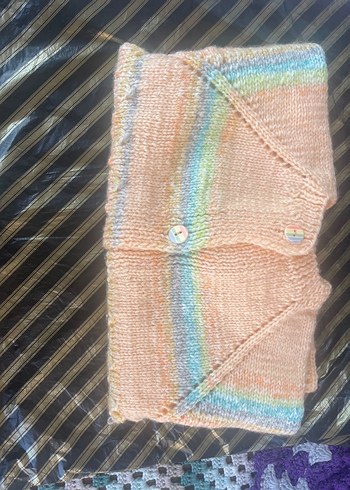 Kız erkek  için Çok Renkli Örgü Hırka - Görsel 5