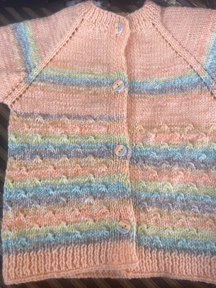 Kız erkek  için Çok Renkli Örgü Hırka - Görsel 3