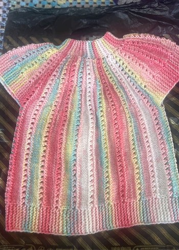 Kız Çocuk Çok Renkli Örgü Bohem Yelek - Görsel 2