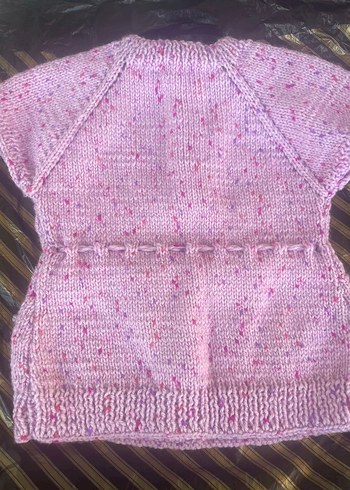 Pembe Örgü Kız Çocuk Hırka - Görsel 2