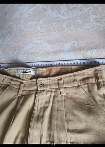xl Beden camel Renk Bej Cep Detaylı Kargo Şort