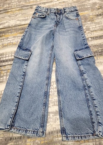 Zara tarz Bol Kesim Midi Kot Pantolon - Görsel 3