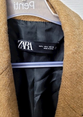 Düğmeli Kahverengi Midi Kadın Keten Ceket - Görsel 3