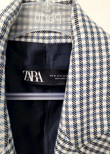 Ekose Desenli Düğmeli Kadın Blazer - Görsel 3