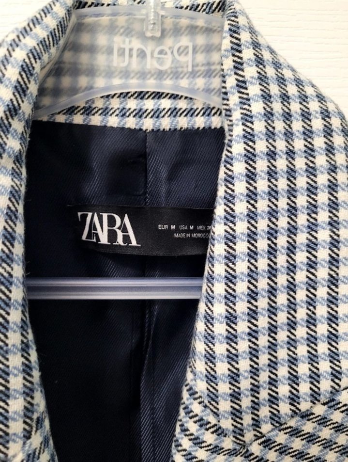 Ekose Desenli Düğmeli Kadın Blazer - Görsel 3