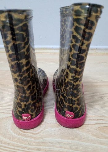 Kızlar için Leopar Desenli Kauçuk Botlar - Görsel 2