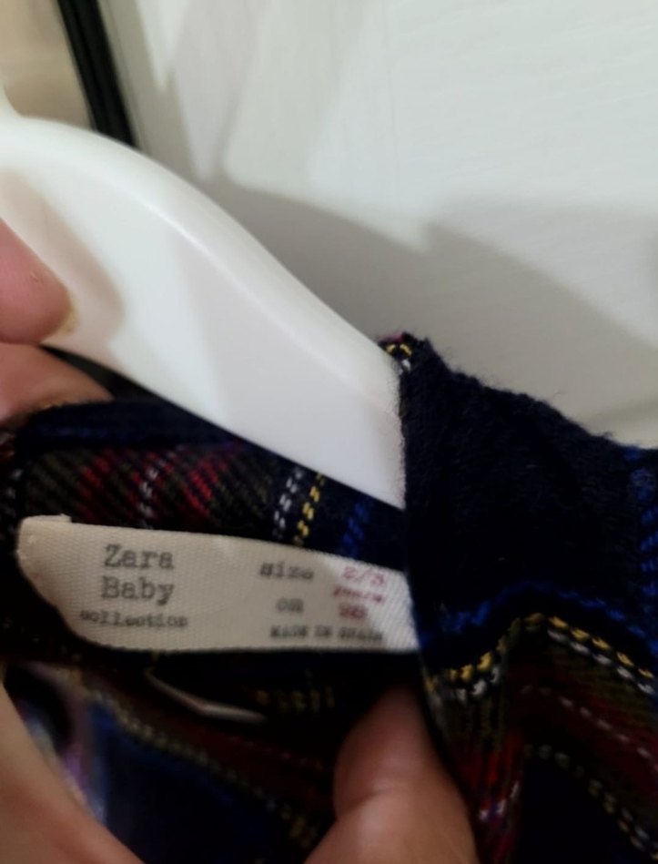 Kız Çocuk Kareli Fırfırlı Uzun Kollu Elbise - Görsel 3