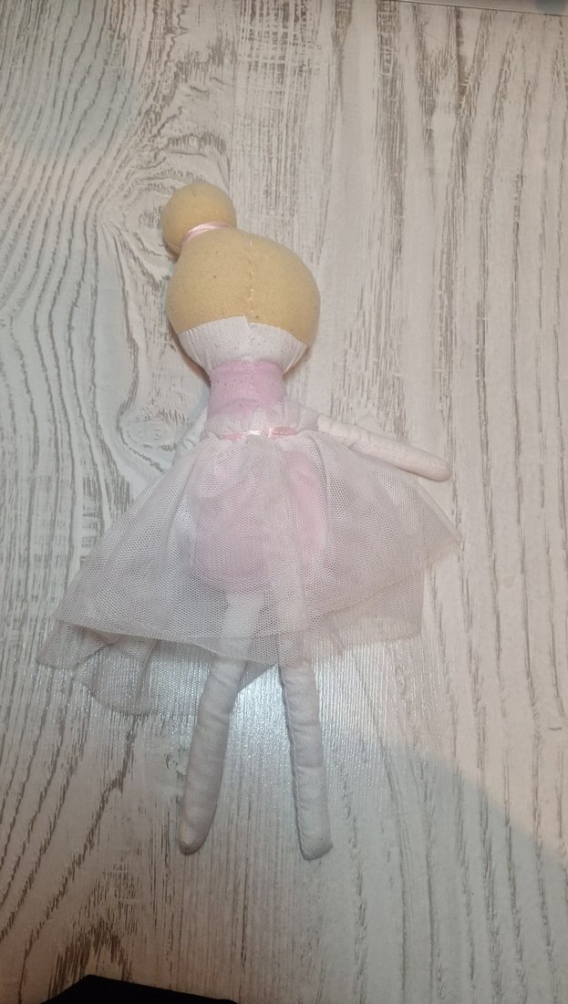 Beyaz Pastel Kumaş Balerin Bebek - Görsel 2