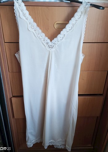 Beyaz Dantel Detaylı Midi Bohem Gecelik - Görsel 2